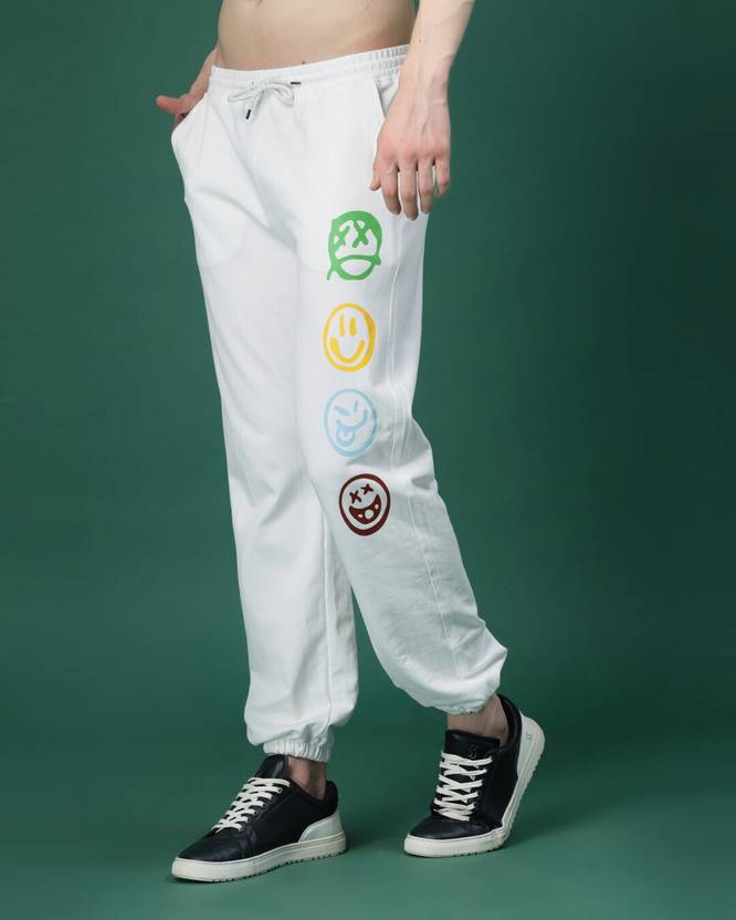 FLYNOFF White Printed Loose Fit Men's Jogger Pant - Image 3